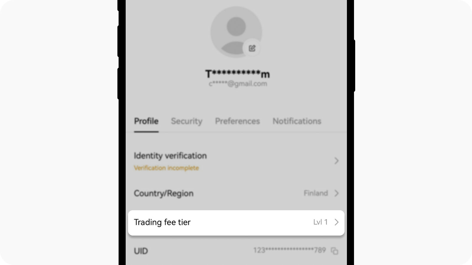 CT-app-user center-profile-trading fee tier