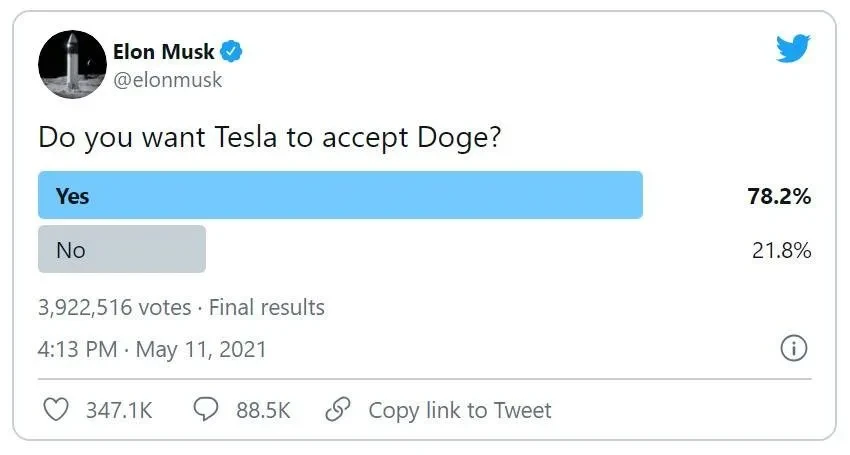 Do you want Tesla to accept Doge?