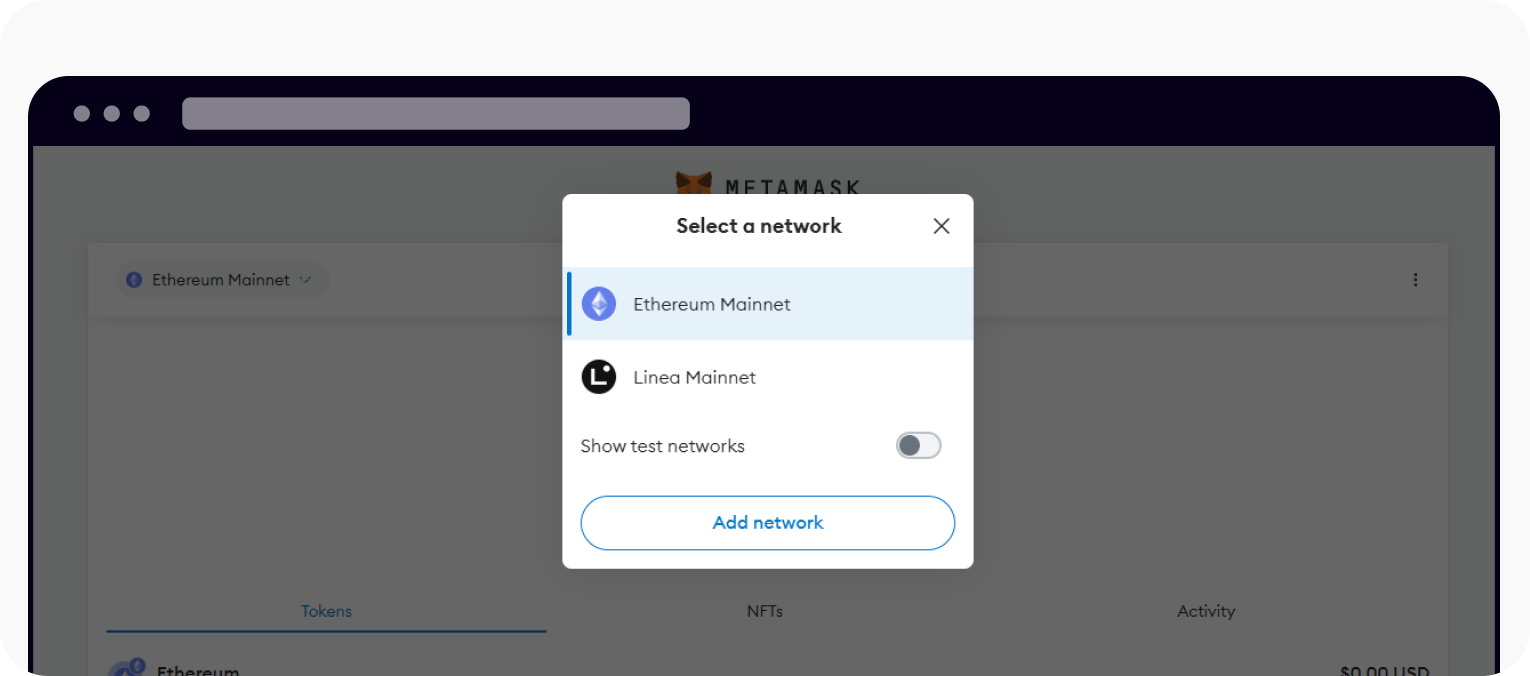 CT-web-withdraw-metamask extension - network