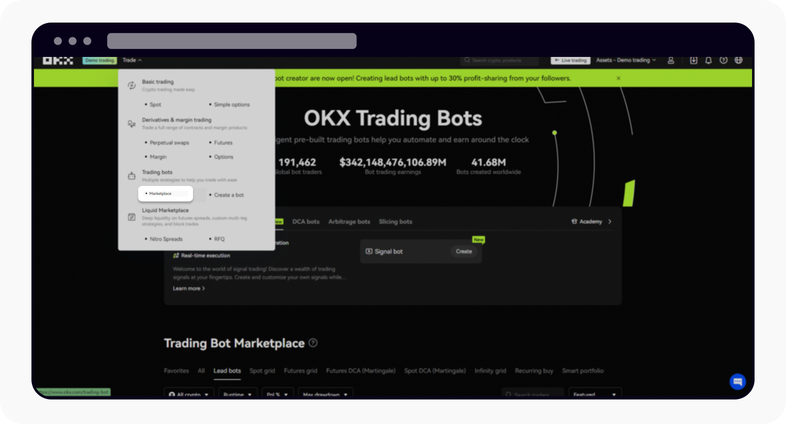 CT-web-trading signal bot-marketplace