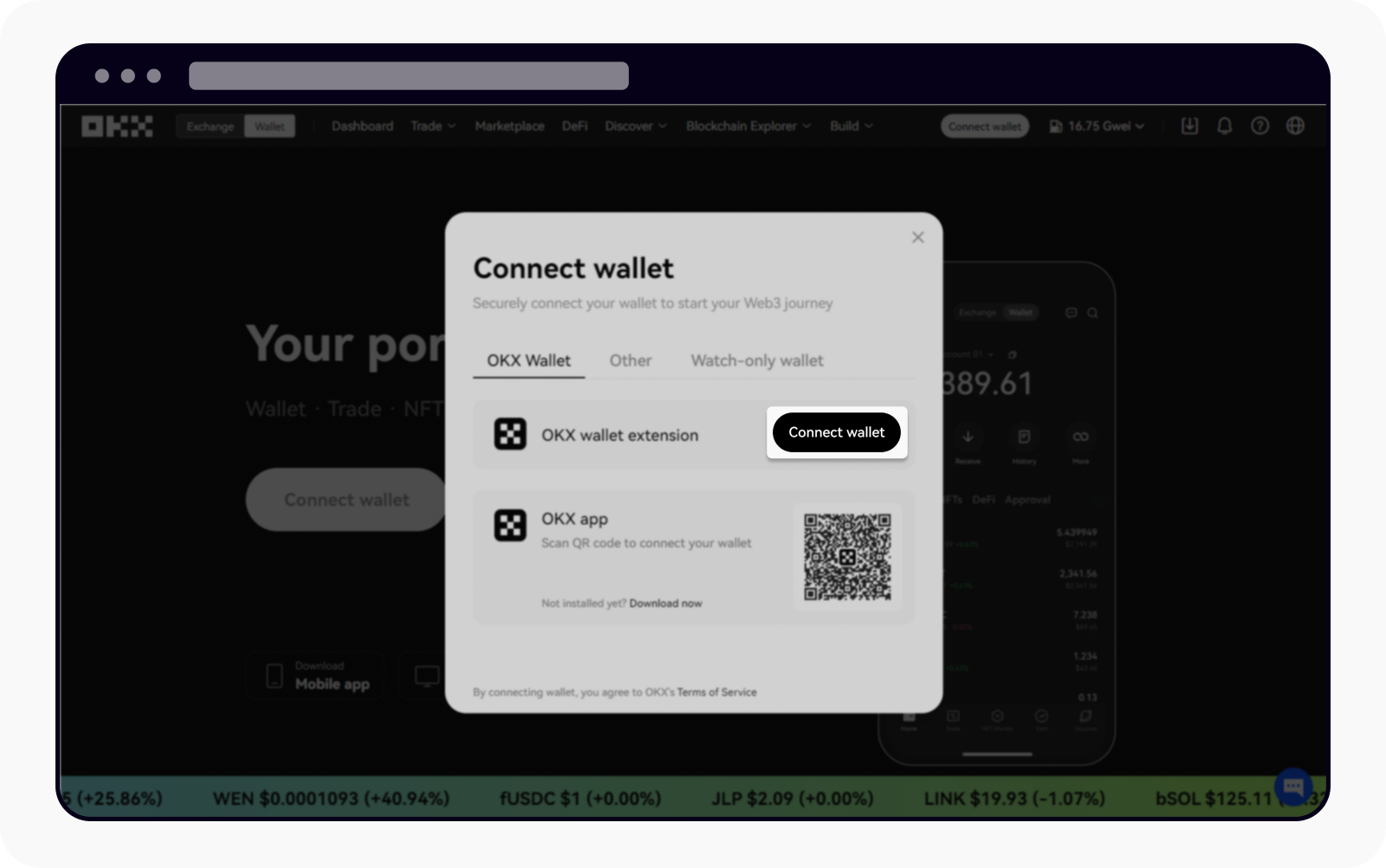Wallet connection start. Wallet connection start