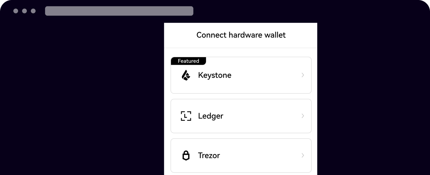 Browser extension connect hardware wallet