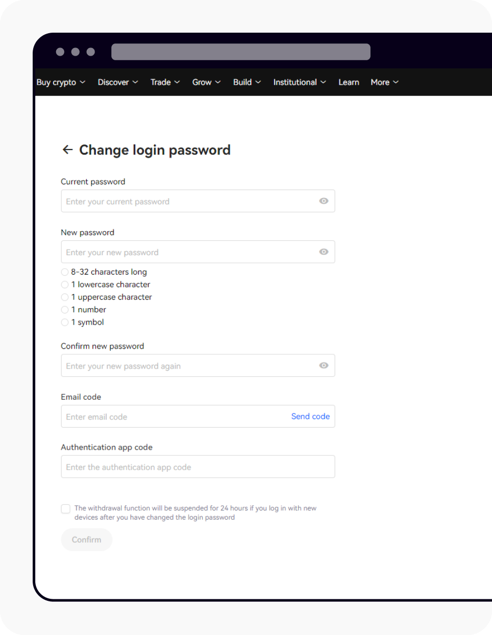 Change login password