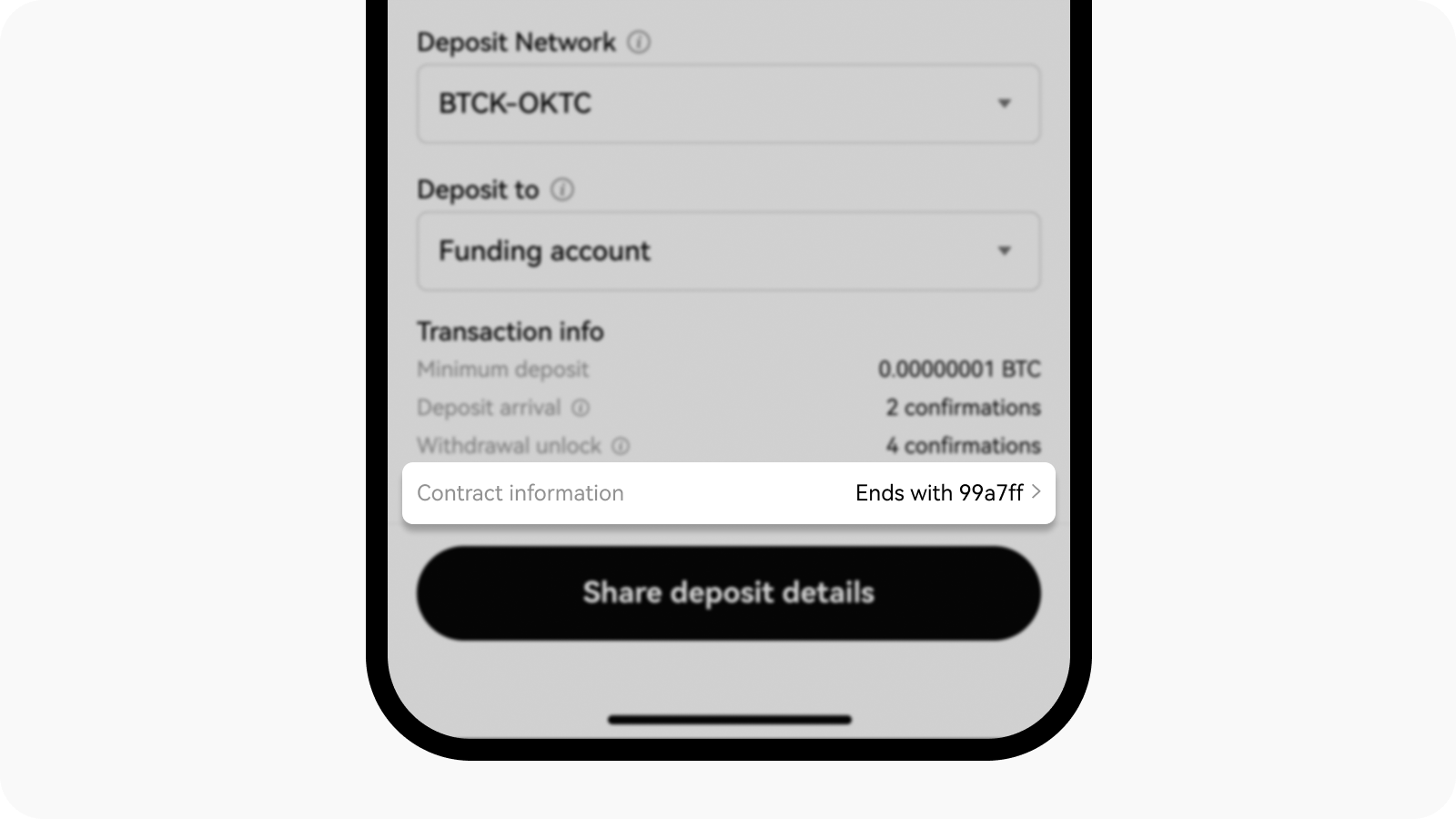 App deposit share details