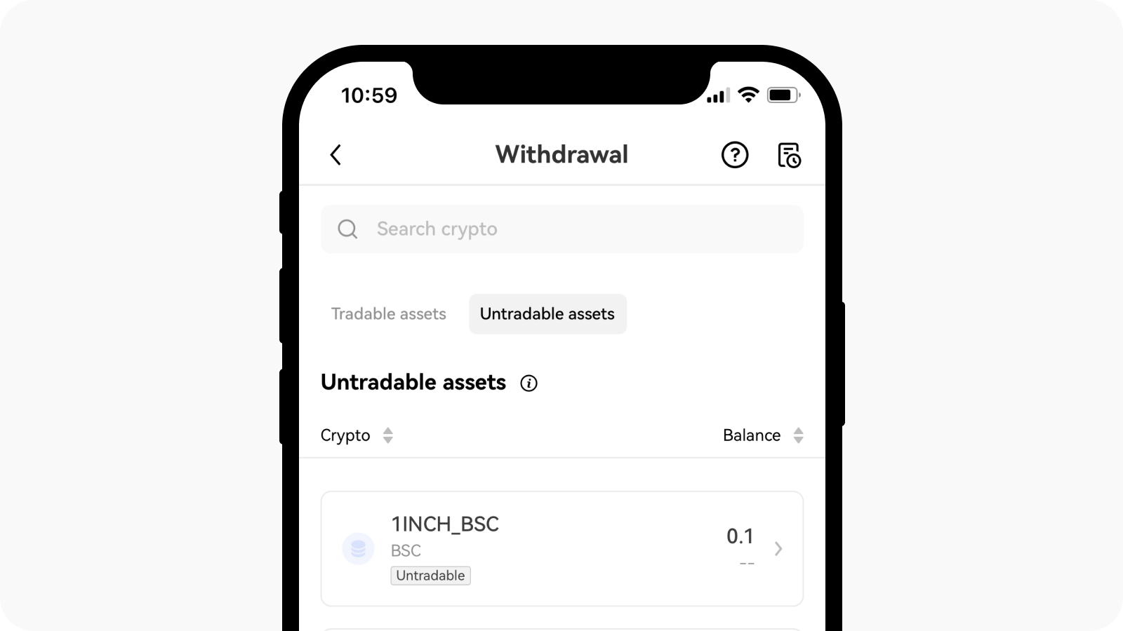 App untradeable assets