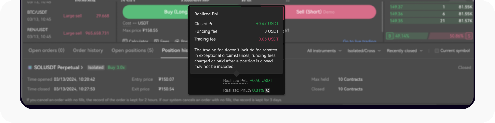 CT-web-futures and options trading-realized PnL details