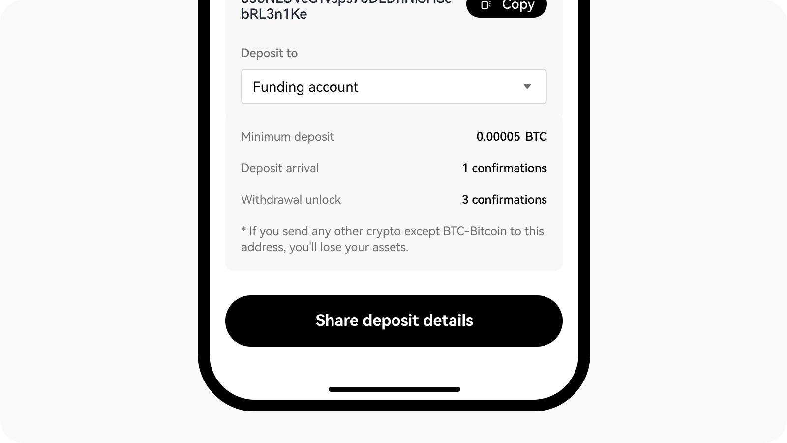 App deposit details