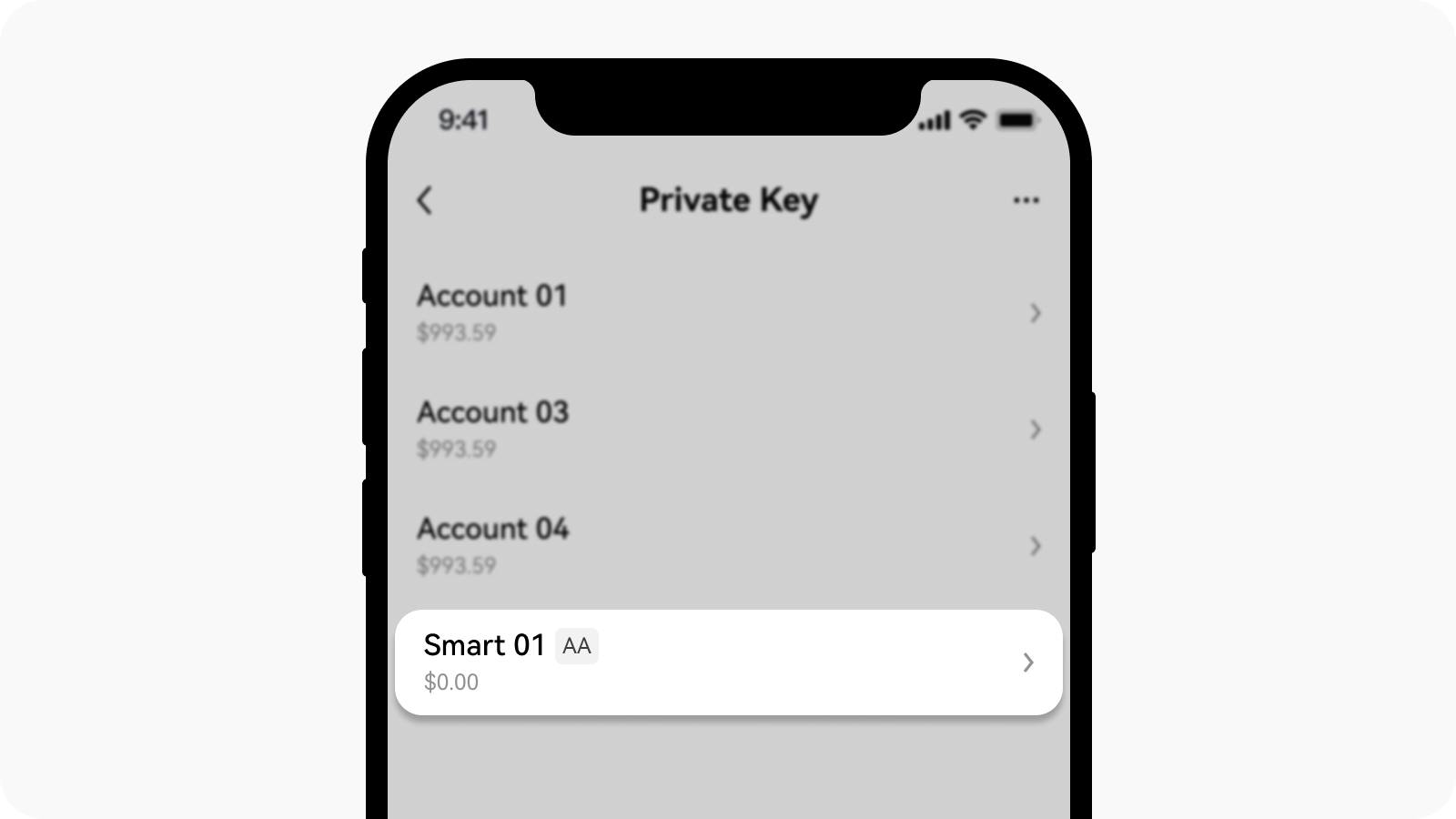 CT-App-web3-selecciona AA Account de la clave privada de la billetera