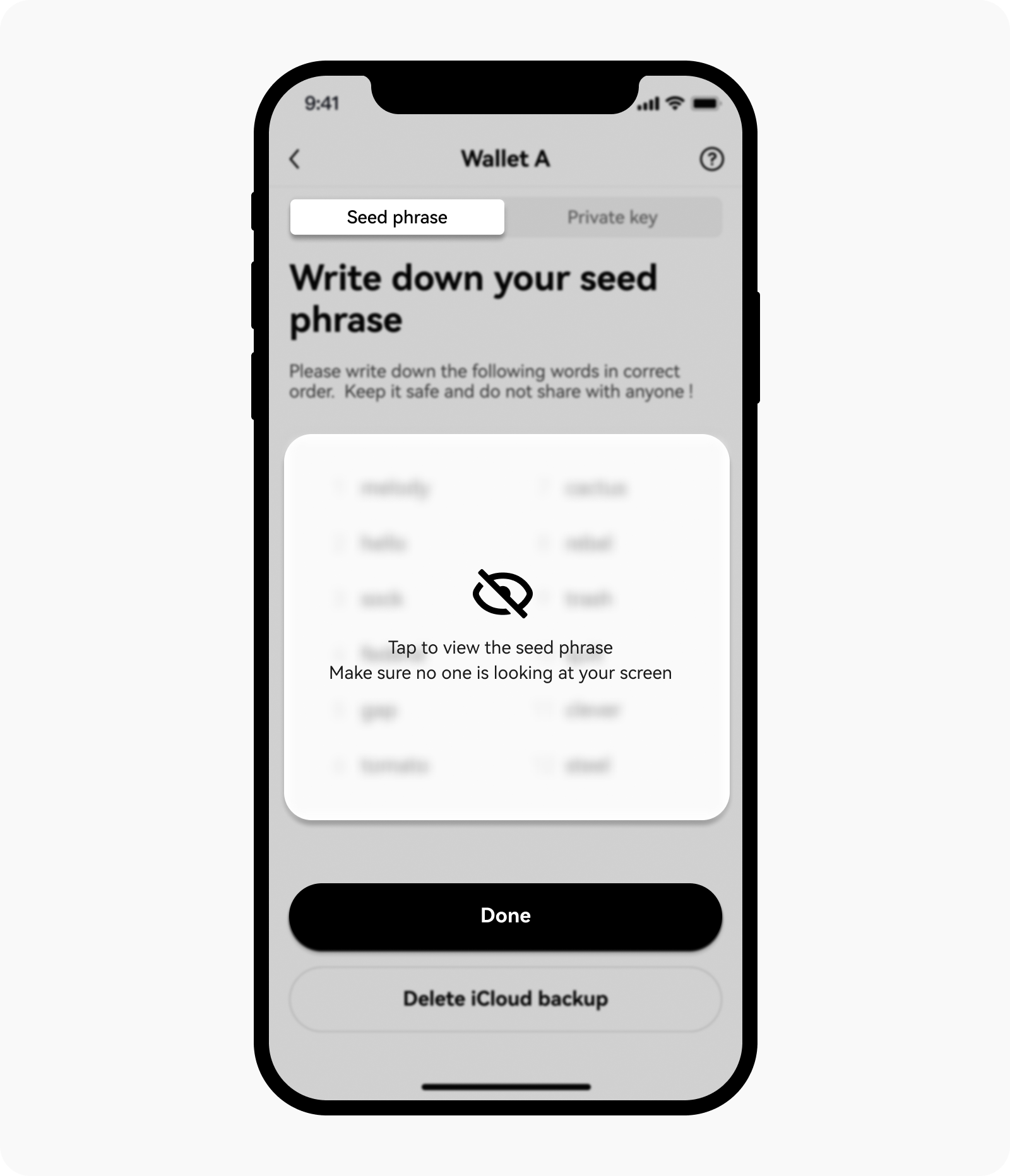 CT-App-web3-backup seed phrase