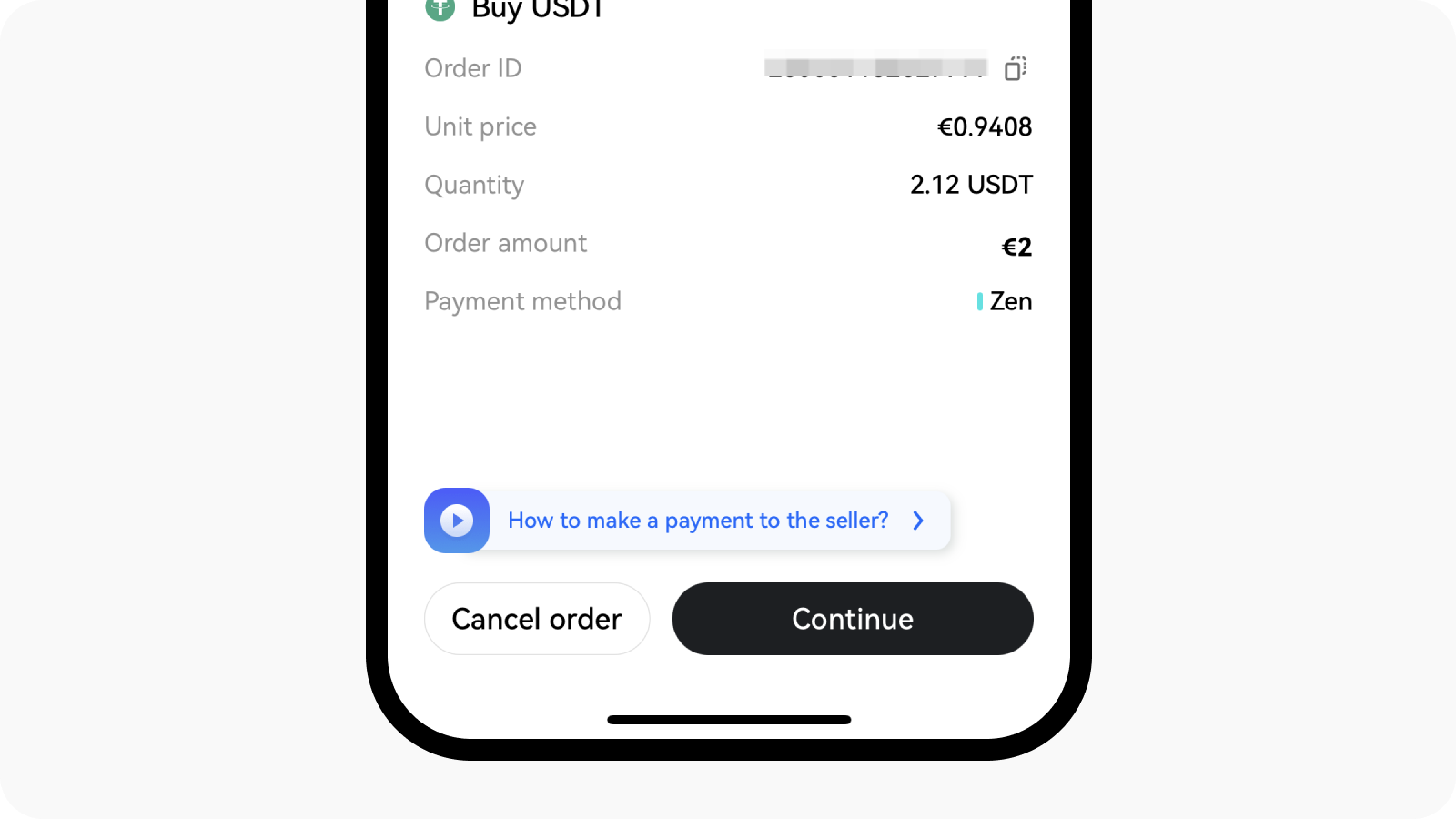 On App: Cancel order on the order details page