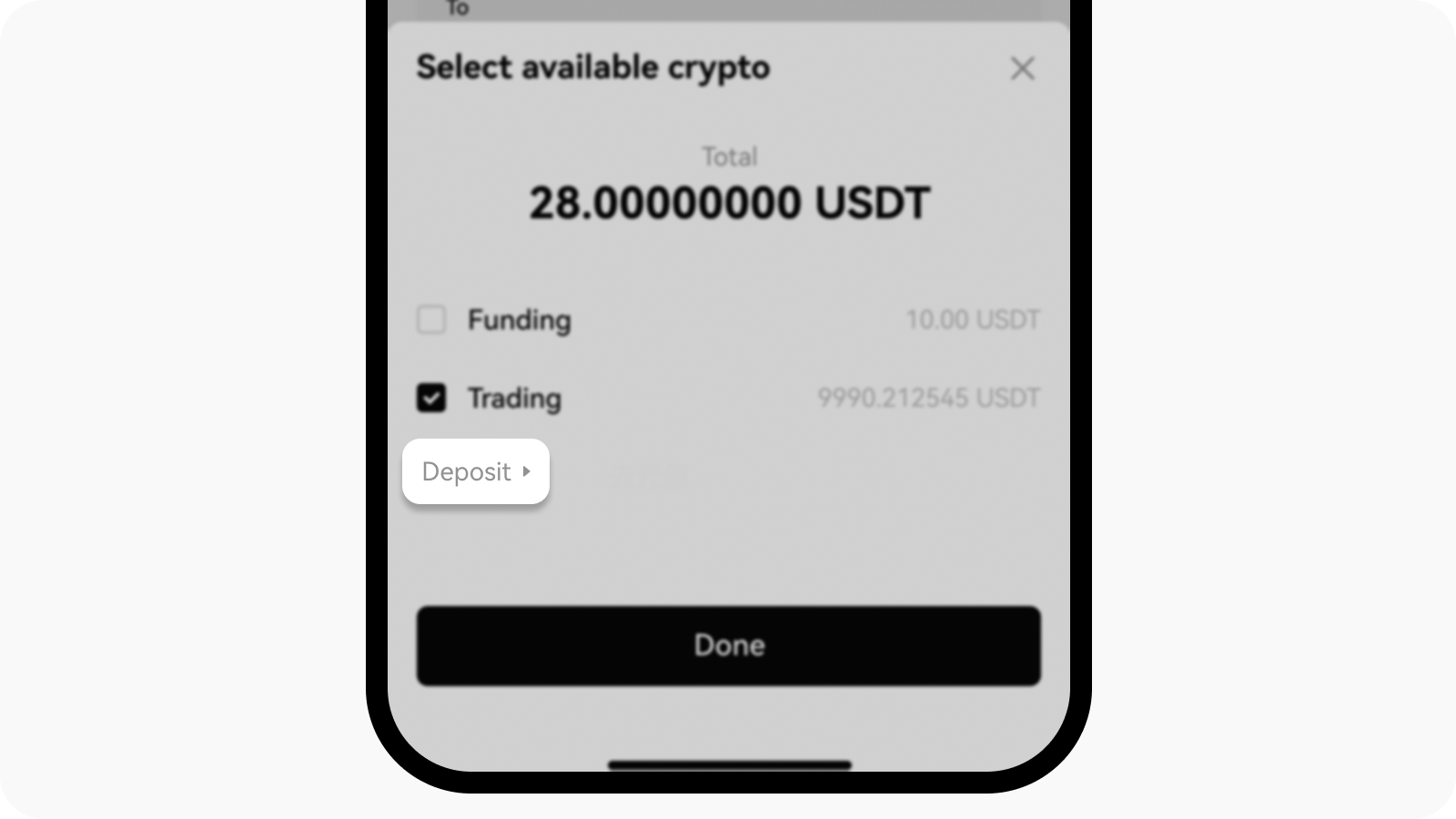 CT-app-deposit crypto to complete convert