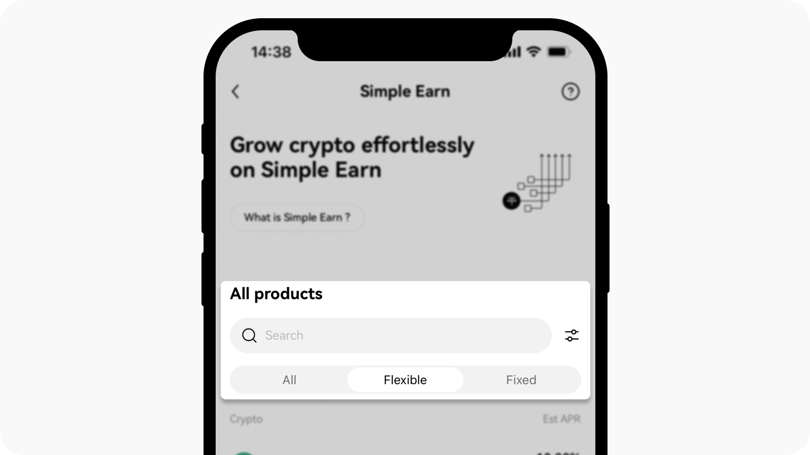 CT-app-simple earn flexible search