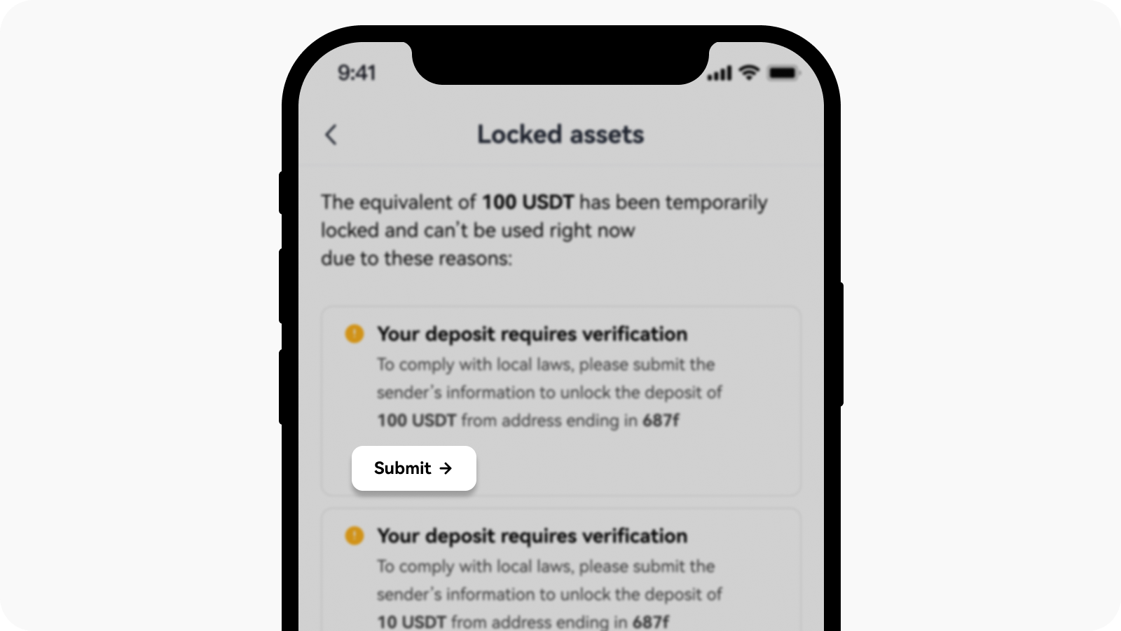 CT-app-deposit-travel rule-verify additional details