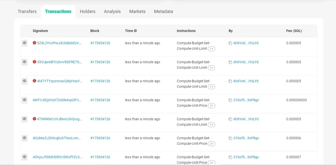 Solscan transactions ID tab