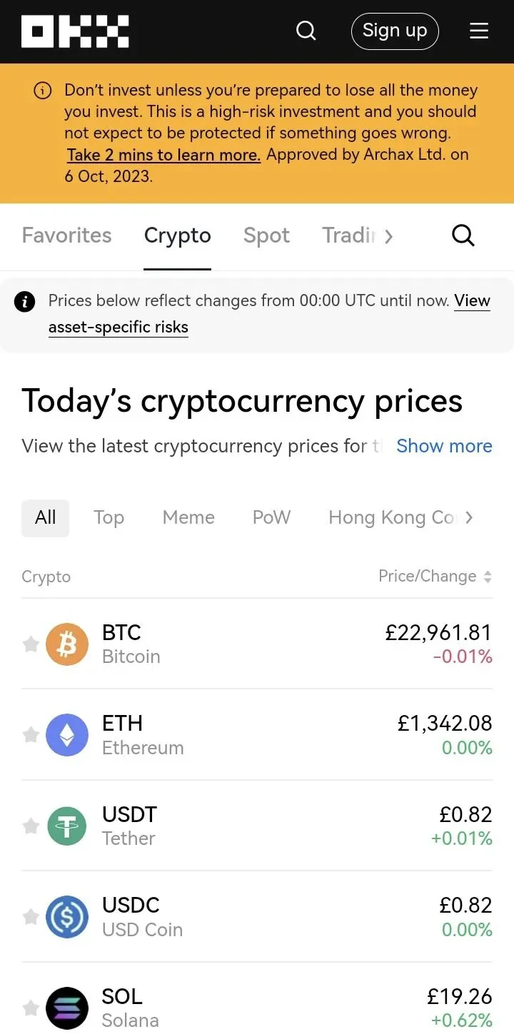 New UK risk warnings