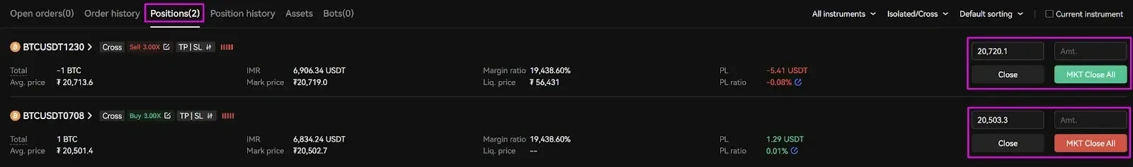 Futures spread 6 - trade leg history