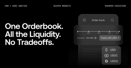 One Market. Zero Trade-Offs. Introducing the Unified USD Order Book.