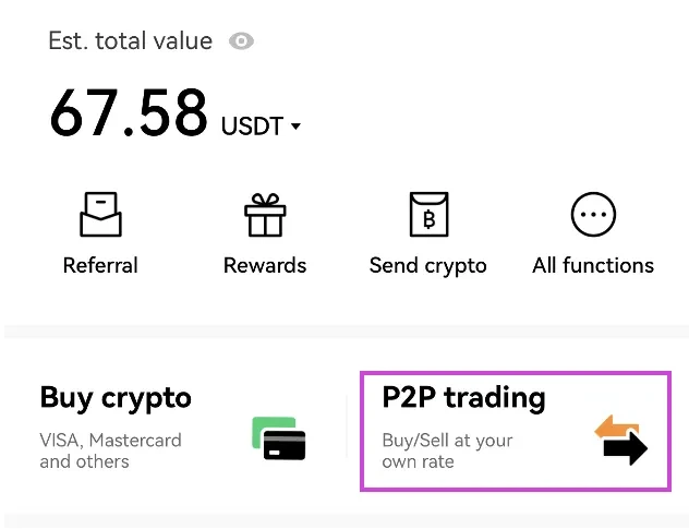 Tap P2P trading