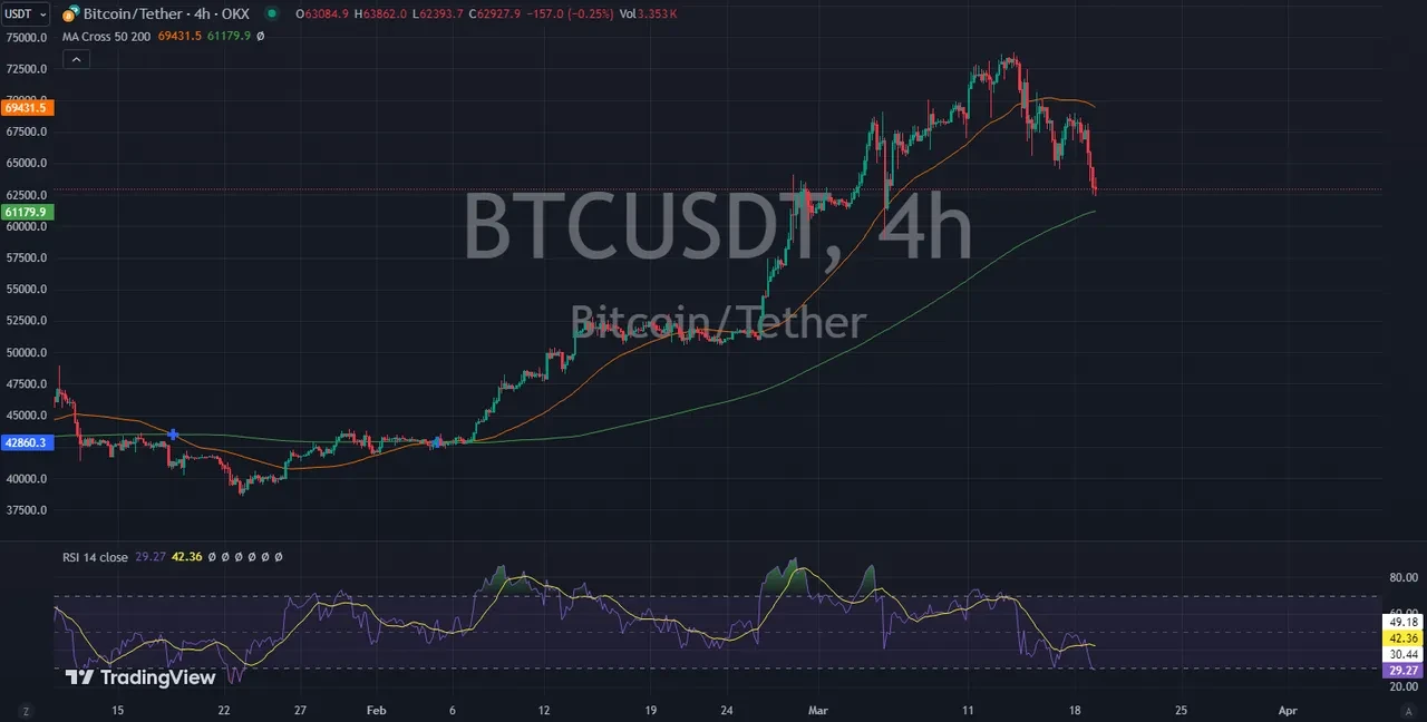 BTC USDT chart March 2024