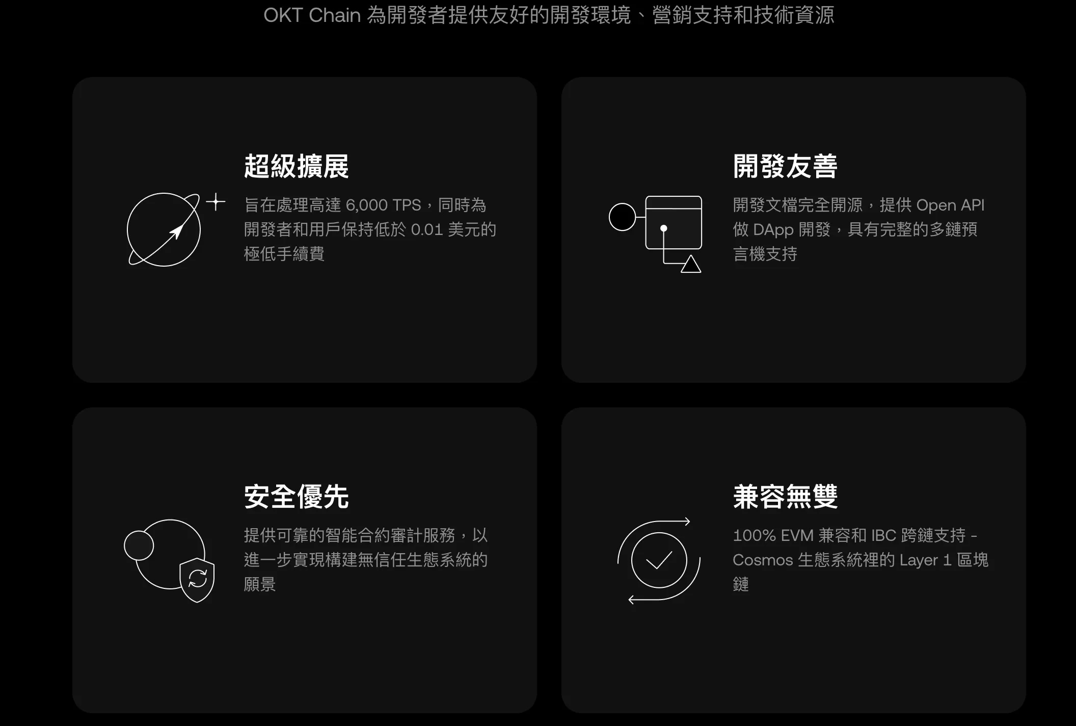 OKTC 性能優勢： 跨鏈轉賬快、 性能強、 0 安全事故、 開發更簡便