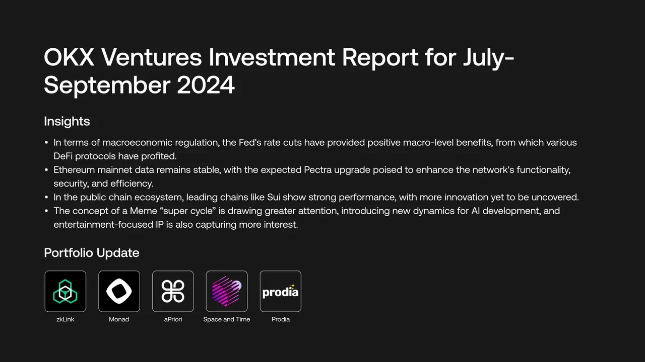 OKX Ventures Q3 Investments