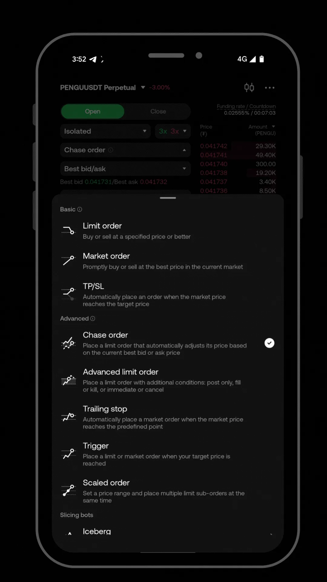 Chase Limit Order