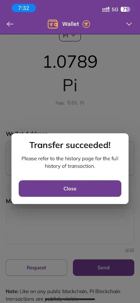 您的$PI將被發送到您的OKX帳戶！