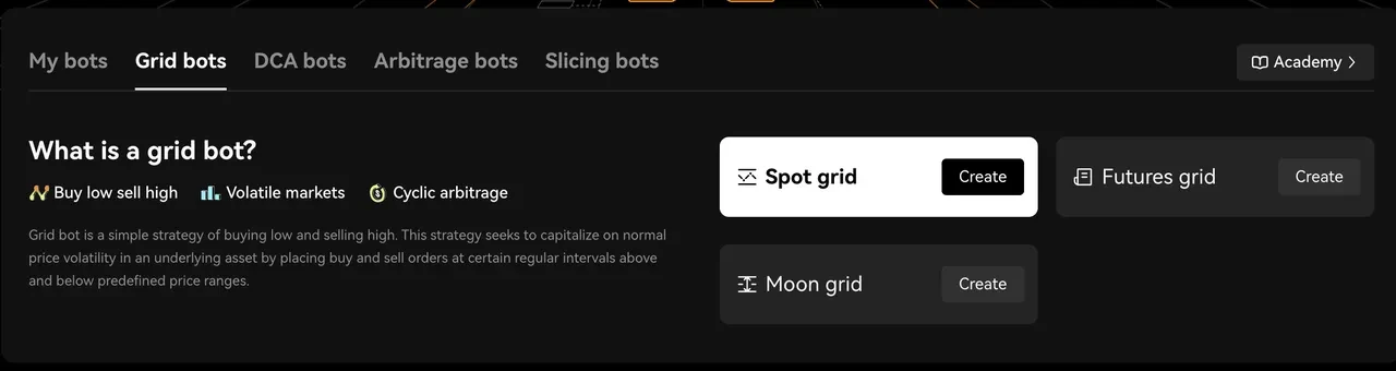 Spot grid crypto trading bot