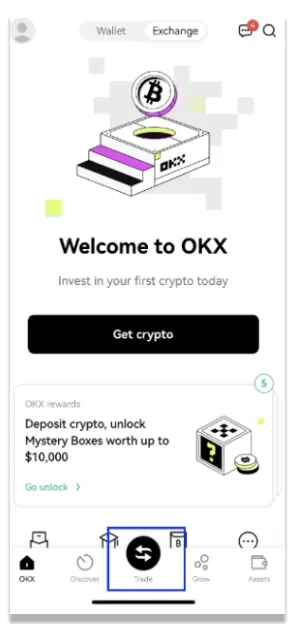 Access trading bots on the OKX app