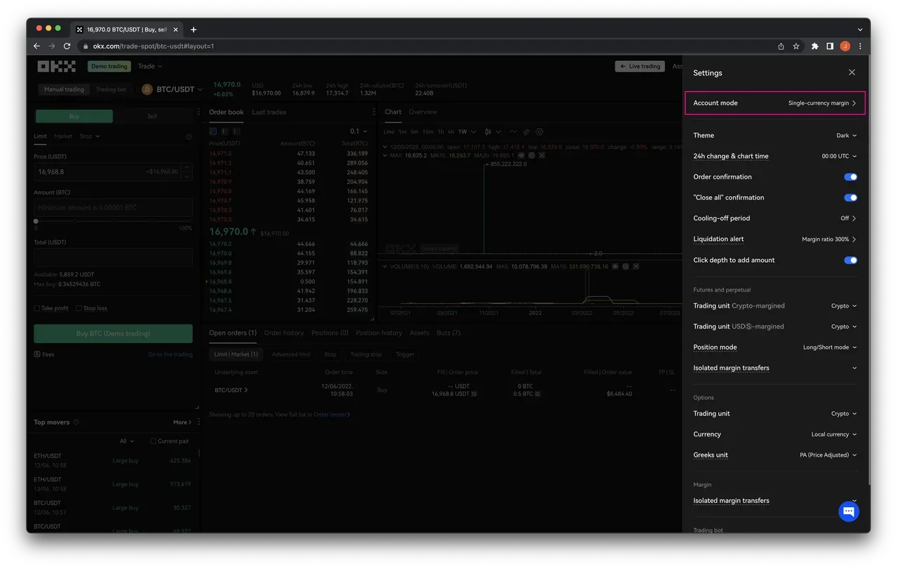 Seleccionar menú Configuración