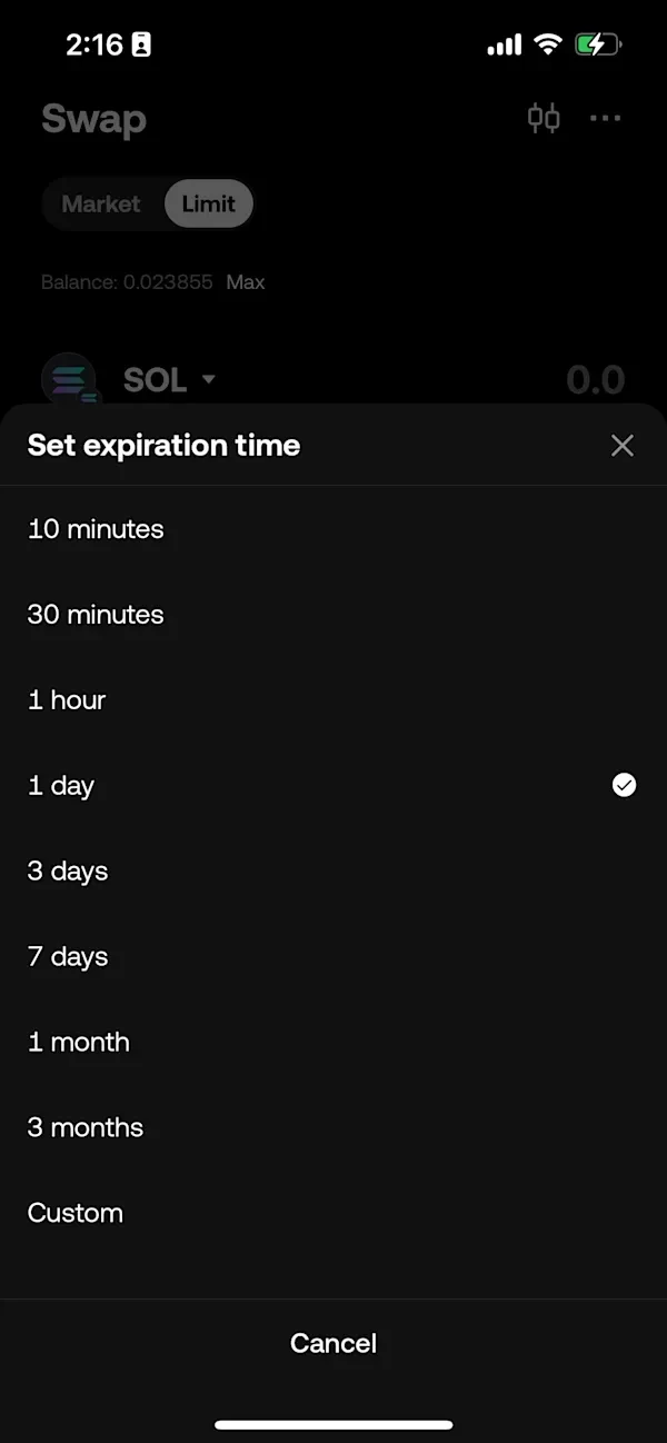 sol limit order 3