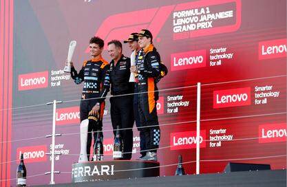 McLaren F1 Team Continues Impressive Podium Streak with Lando Norris and Oscar Piastri's Second- and Third-Place Finishes in OKX Stealth Mode Livery at Japan Grand Prix