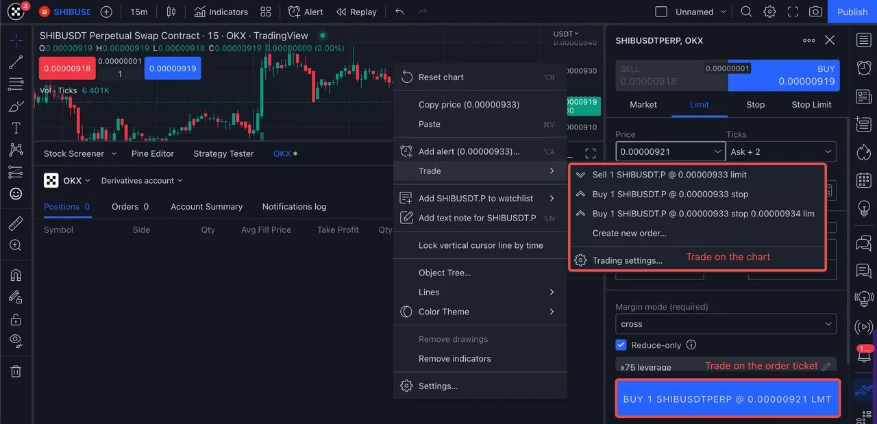 Hacer trading con la función Reduce only habilitada