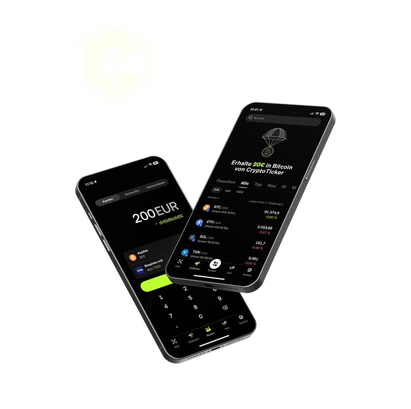 CryptoTicker - Get €20 in bitcoin