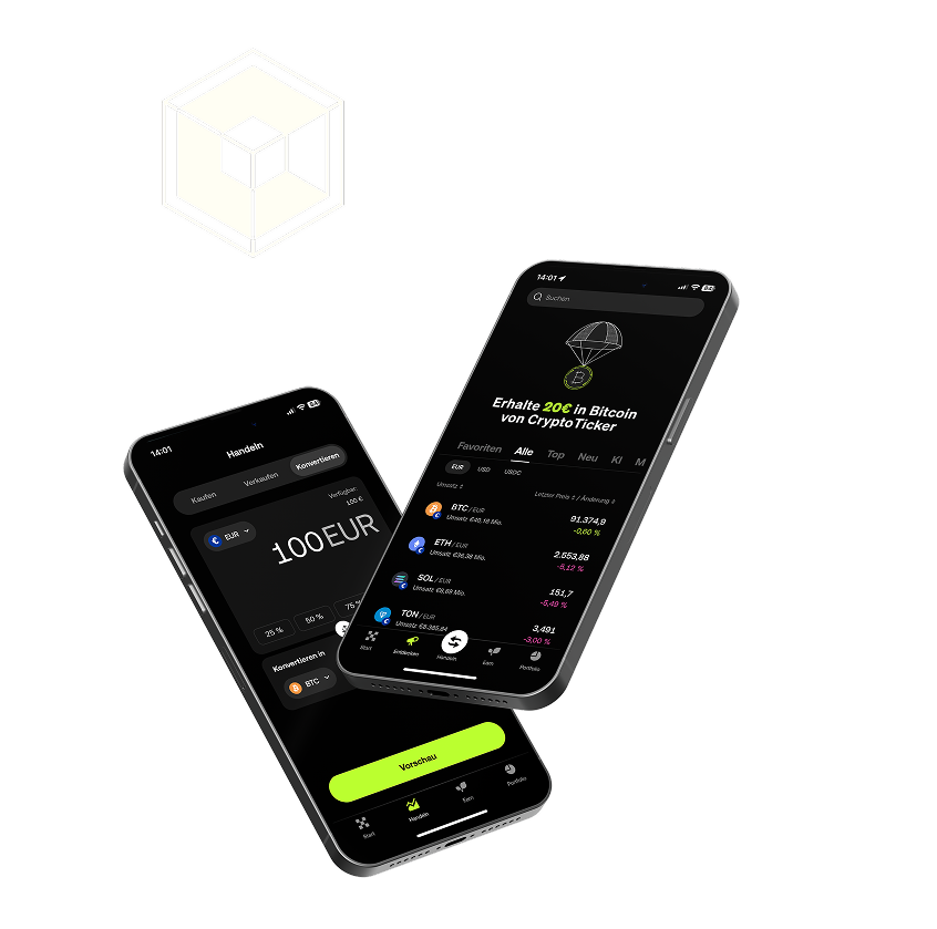 CryptoTicker - Get 20€ in bitcoin