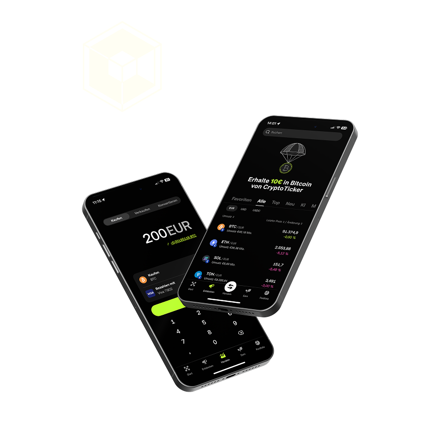 CryptoTicker – Erhalte 10 € in Bitcoin